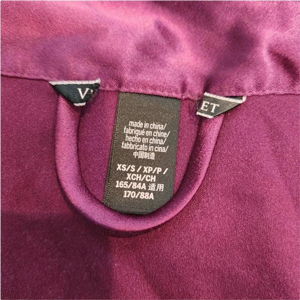 Victoria's Secret Maroon Satin Kimono Robe XS